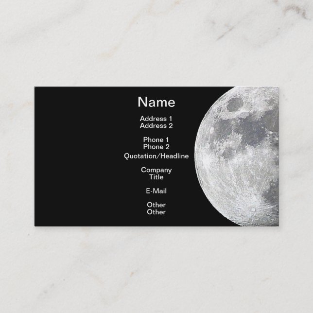 Carte De Visite Thème lunaire de LUNE (Devant)