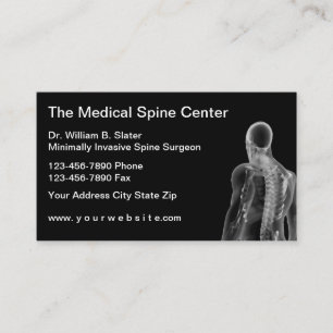 Carte De Visite Thème médical de docteur de la colonne vertébrale