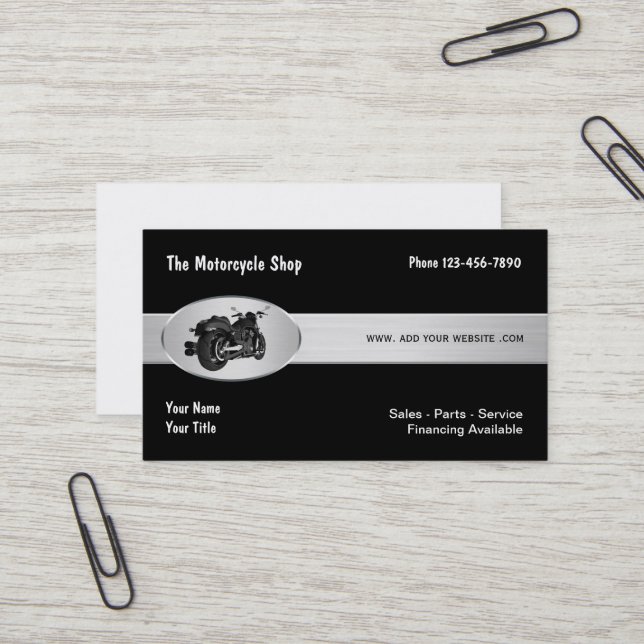 Carte De Visite Thème moto (Devant/Arrière en situation)