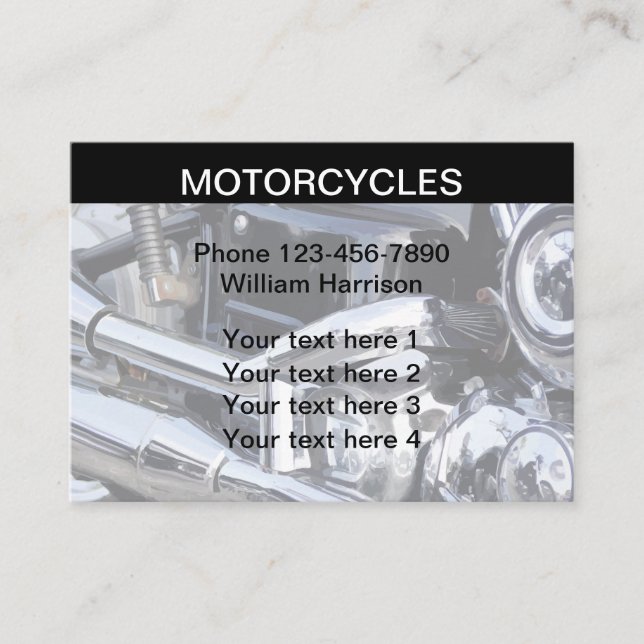 Carte De Visite Thème moto moderne (Devant)