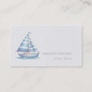 Carte De Visite Thème Nautique   Voilier Aquarelle