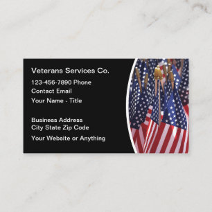 Carte De Visite Thème patriotique des vétérans américains 