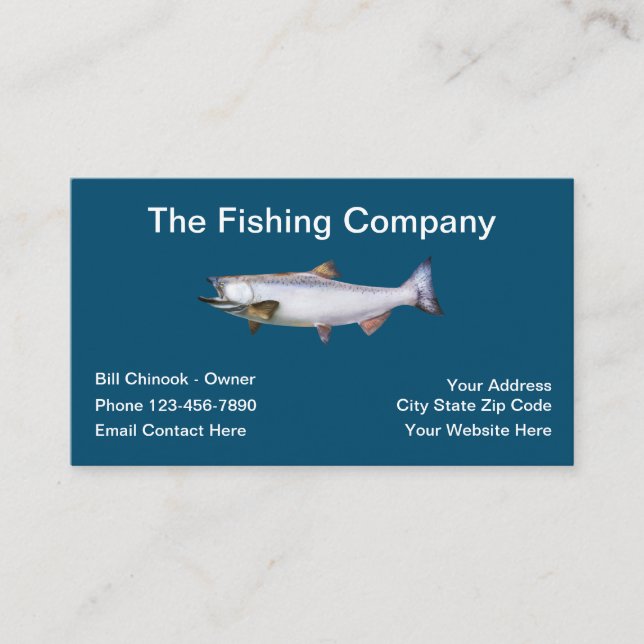 Carte De Visite Thème pêche Chinook (Devant)