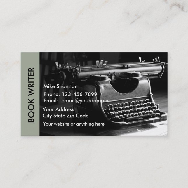 Carte De Visite Thème Retro Writer (Devant)