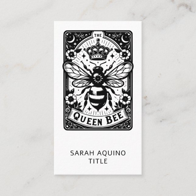 Carte De Visite Thème Tarot Reine des Abeilles (Devant)