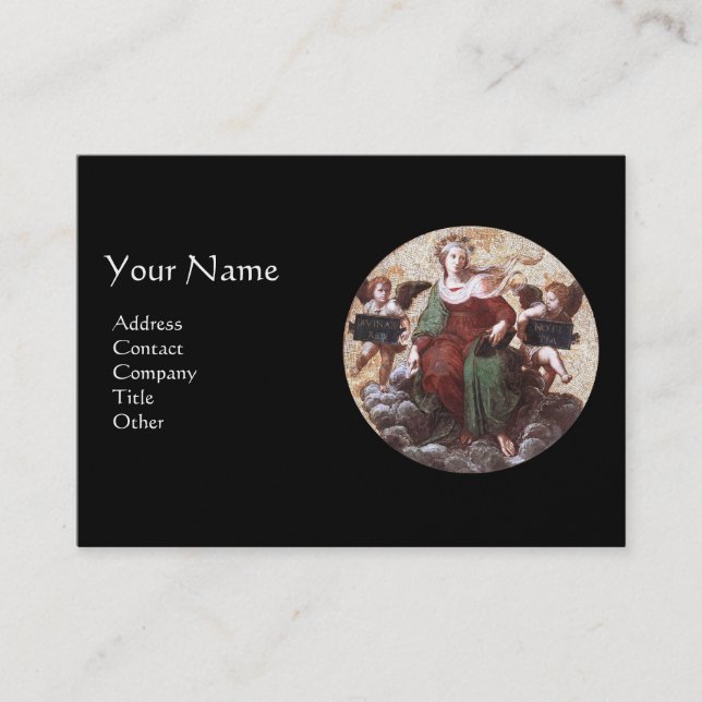 Carte De Visite THÉOLOGIE Monogramme, Black Pearl Papier (Devant)