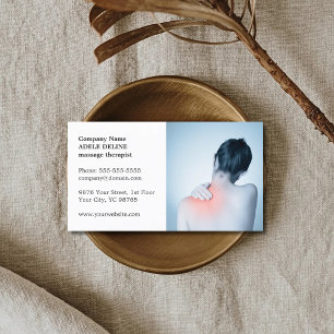 Carte De Visite Thérapeute classique élégante de massage photo