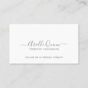 Carte De Visite Thérapeute Conseiller Minimaliste Simple 
