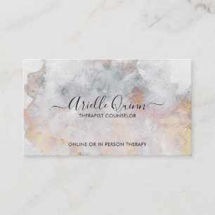 Carte De Visite Thérapeute Conseiller Résumé Aquarelle Iridescent