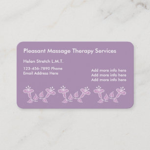 Carte De Visite Thérapeute de massage agréé plaisant
