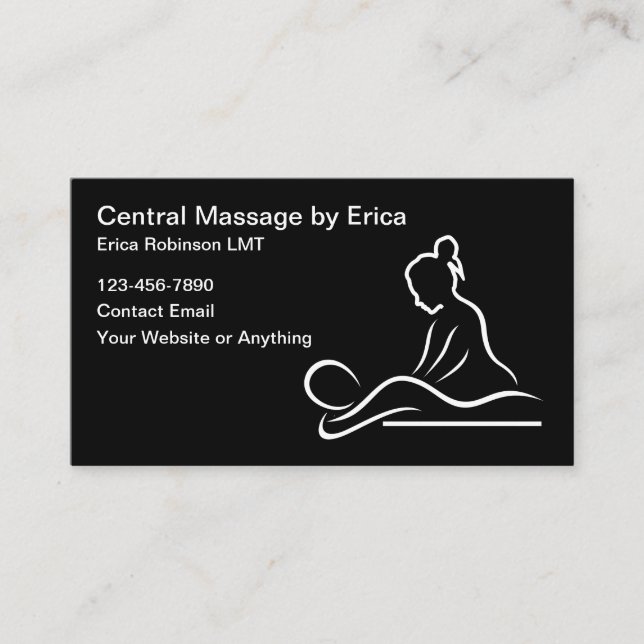 Carte De Visite Thérapeute de massage agréé unique (Devant)