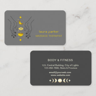 Carte De Visite Thérapeute de Massage aux Mains Guérisseuses Fitne