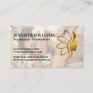 Carte De Visite Thérapeute de Massage   Beauté Spa Relaxation