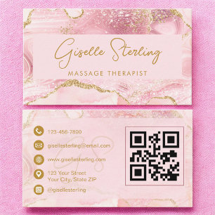 Carte de visite thérapeute de massage en agate ros