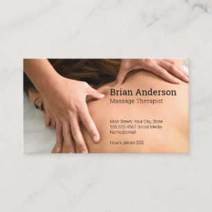 Carte De Visite Thérapeute de massage en séance   Spa de santé