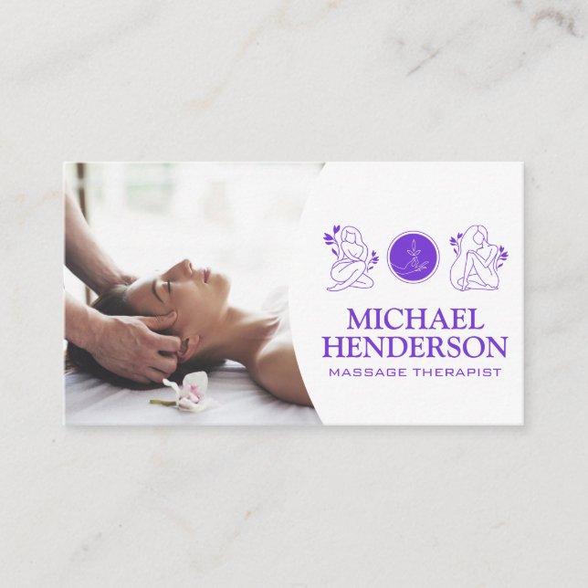 Carte De Visite Thérapeute de massage | Logo Santé beauté (Devant)