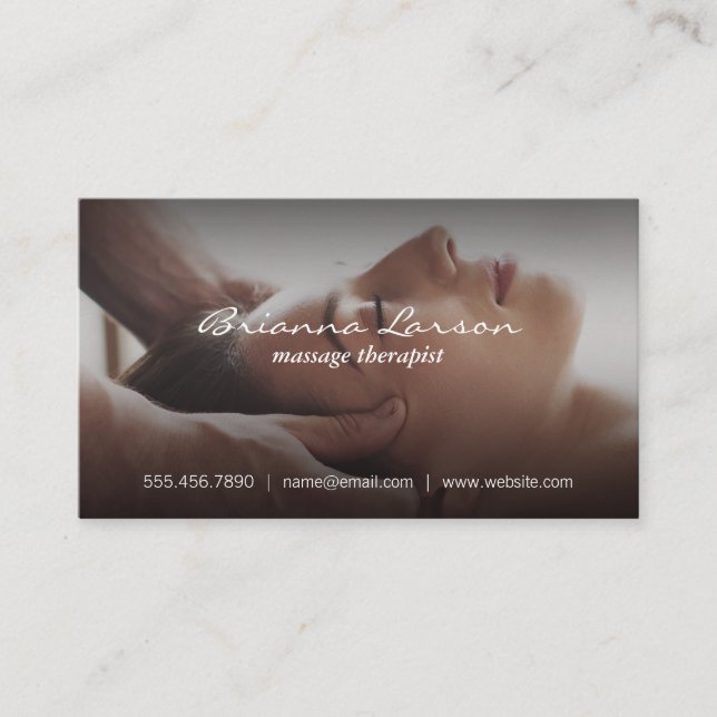Carte De Visite Thérapeute de massage | Massage de la tête (Devant)