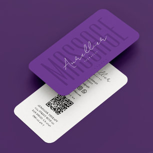 Carte De Visite Thérapeute de massage minimal Royal Purple Podiatr
