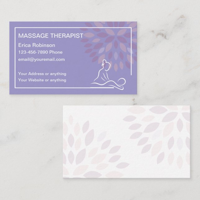 Carte De Visite Thérapeute de Massage Moderne Tendance  (Devant / Derrière)