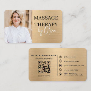Carte De Visite Thérapeute de Massage QR Code de Luxe Spa de Bien-