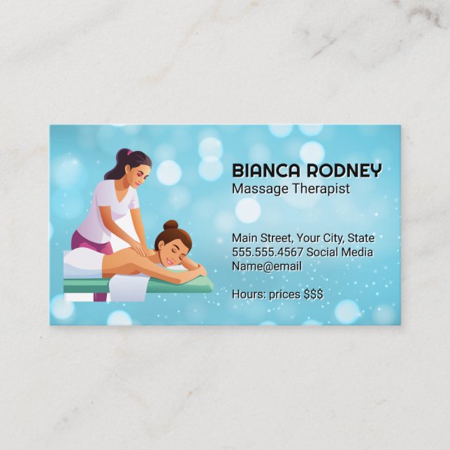 Carte De Visite Thérapeute de massage | Soins de santé (Devant)