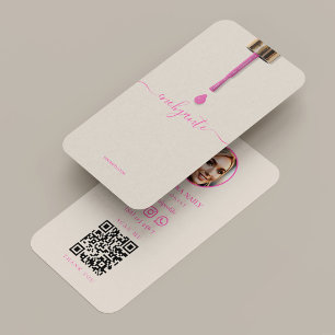Carte De Visite Thérapeute de Spa des Ongles Vernis à Ongles Rose