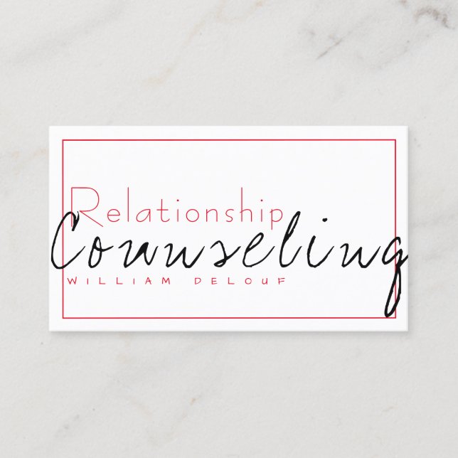 Carte De Visite Thérapeute en conseil de mariage relationnel (Devant)