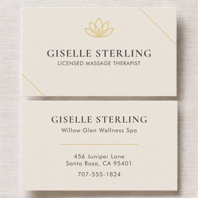 Carte De Visite Thérapeute en massage agréé (Créateur téléchargé)