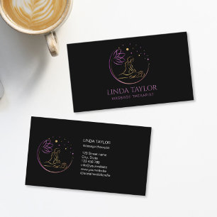 Carte De Visite Thérapeute en Massage Holistique Guérisseur Énergé