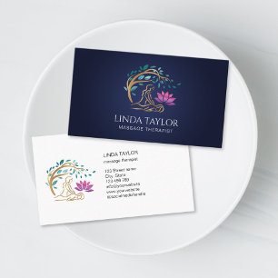 Carte De Visite Thérapeute en Massage Holistique Guérisseur Énergi