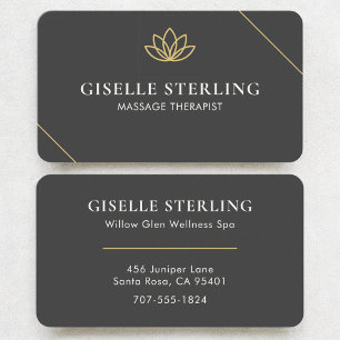 Carte De Visite Thérapeute en Massage Lotus Moderne Professionnel