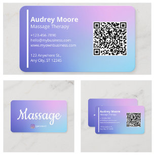 Carte De Visite Thérapeute en Massage Moderne Bien-être Holistique