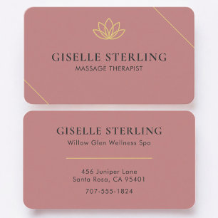 Carte De Visite Thérapeute en Massage Rose Professionnel
