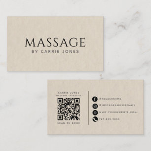Carte De Visite Thérapeute en massage simple