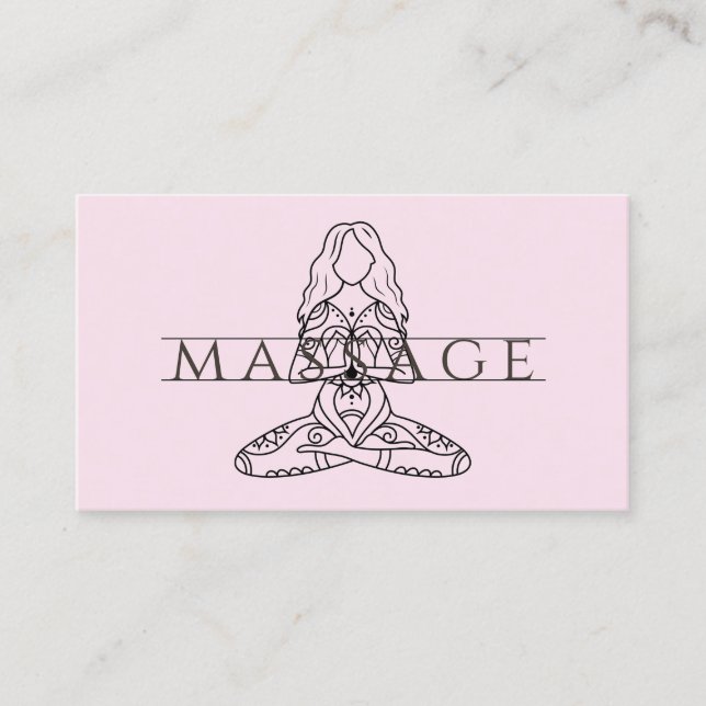 Carte De Visite Thérapeute en Massage Simple Élégant Moderne Pose  (Devant)