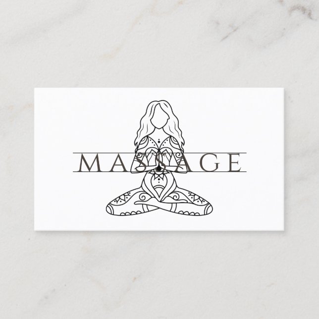 Carte De Visite Thérapeute en Massage Simple Élégant Moderne Pose  (Devant)