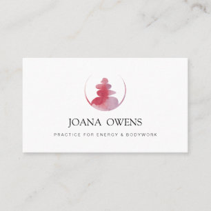 Carte De Visite Thérapeute massage zen aquarelle rose