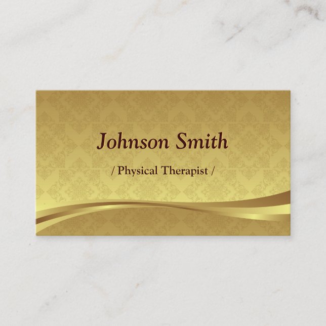 Carte De Visite Thérapeute physique - Elegant Gold Damask (Devant)