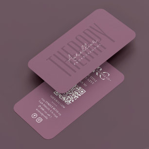 Carte De Visite Thérapeute Pink Mauve Professionnelle Minimale