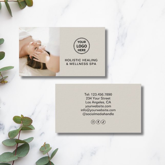 Carte De Visite Thérapeute Professionnel en Santé Holistique (Professional Holistic Health Therapist Business Card)
