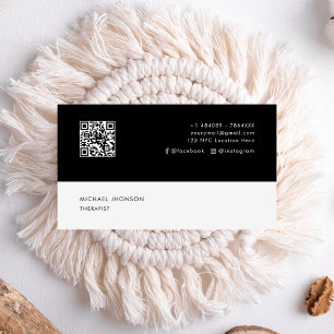 Carte De Visite Thérapeute professionnelle Médias sociaux icône QR