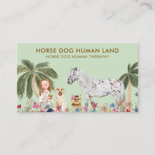 Carte De Visite THÉRAPHE HUMAINE DU CHIEN DE Palm Botanique