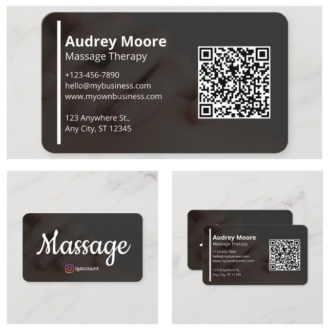 Carte De Visite Thérapie de Massage (Massage Therapy Business Card
)