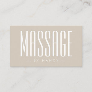 Carte De Visite Thérapie de Massage Beige 