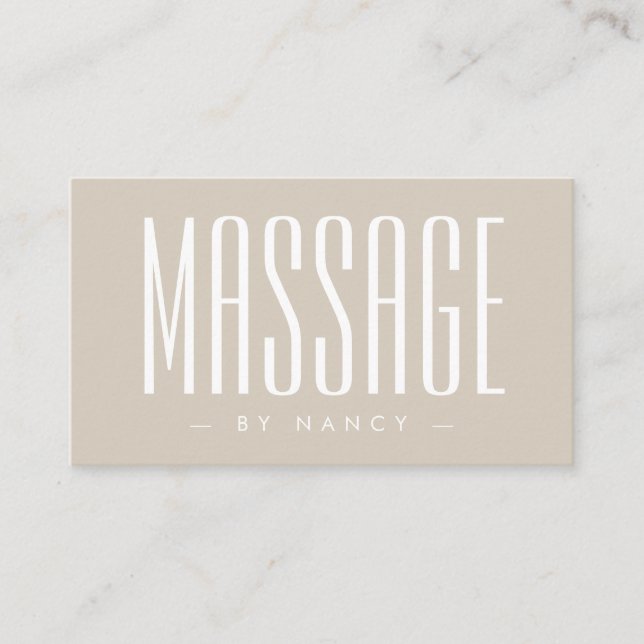 Carte De Visite Thérapie de Massage Beige  (Devant)