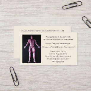 Carte De Visite Thérapie de massage blanc Chiropratique Docteur