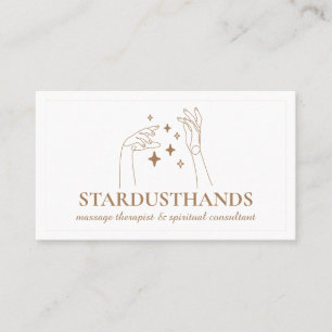 Carte De Visite Thérapie de massage corporel Brown Spiritual Stars