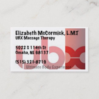 Carte De Visite Thérapie de massage d'UBX