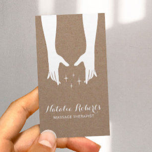 Carte De Visite Thérapie de massage Healing Hands Spa Rustic Kraf