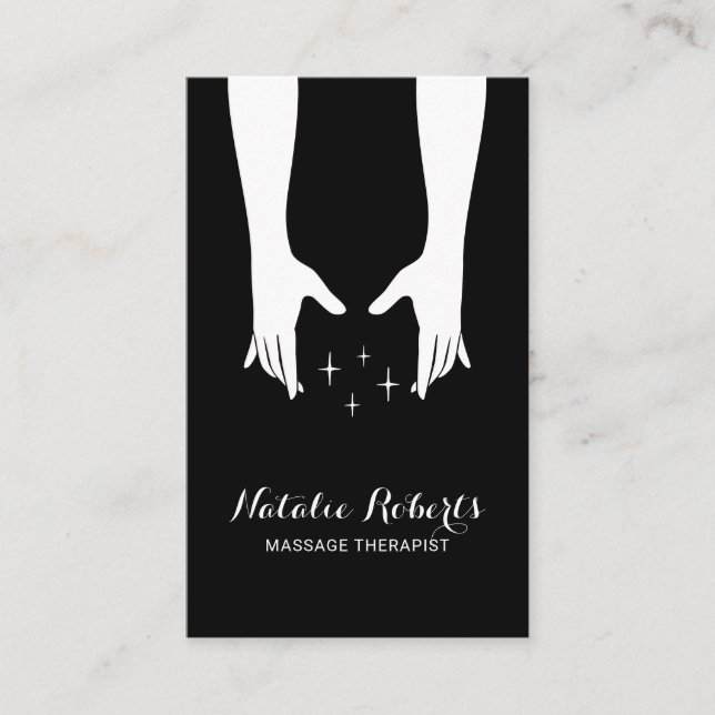Carte De Visite Thérapie de massage Healing Hands Wellness Plain B (Devant)